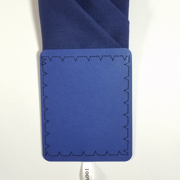 NEW Dark Blue 100% Cotton Pre-Folded Pocket Square Handkerchief Insert - Picture 4 of 8